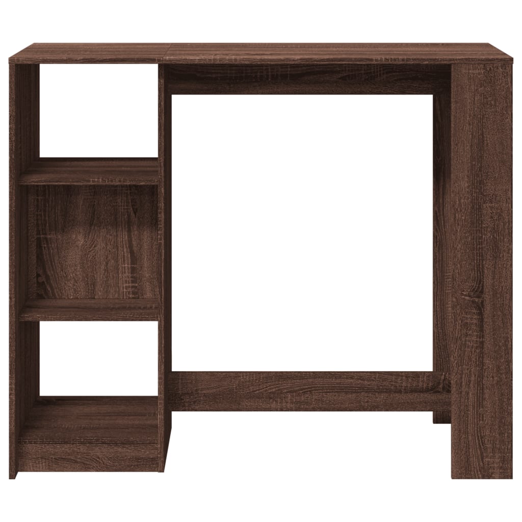 vidaXL Bar Table with Shelf Brown Oak 124x46x103.5 cm Engineered Wood