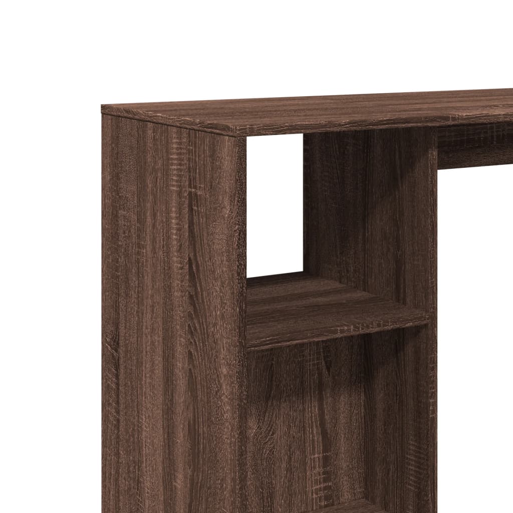 vidaXL Bar Table with Shelf Brown Oak 124x46x103.5 cm Engineered Wood