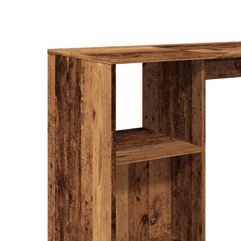 vidaXL Bar Table with Shelf Old Wood 124x46x103.5 cm Engineered Wood