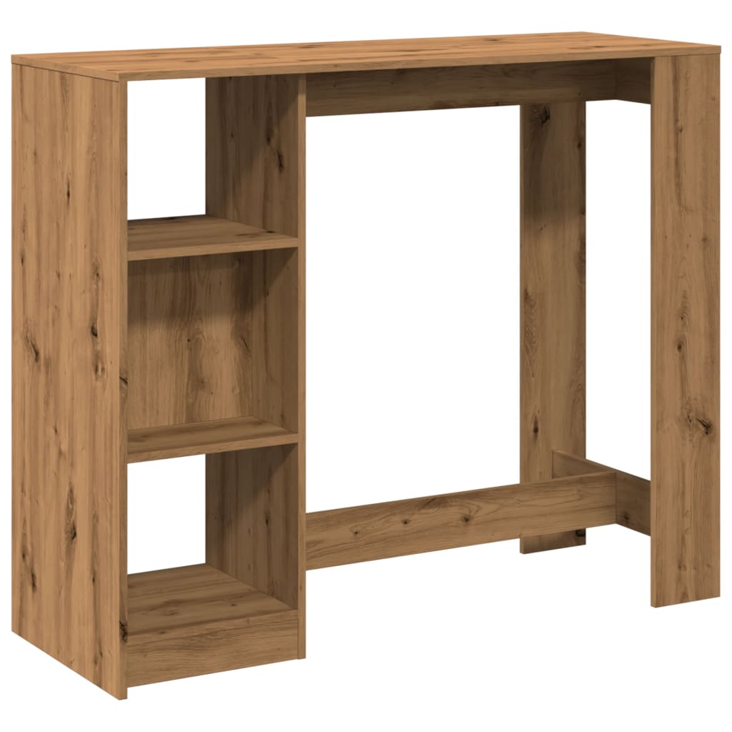 Bar Table with Shelf Artisan Oak 124x46x103.5cm Engineered Wood