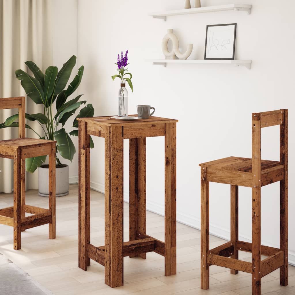 Bar Table Old Wood 51x50x103,5 cm Engineered Wood