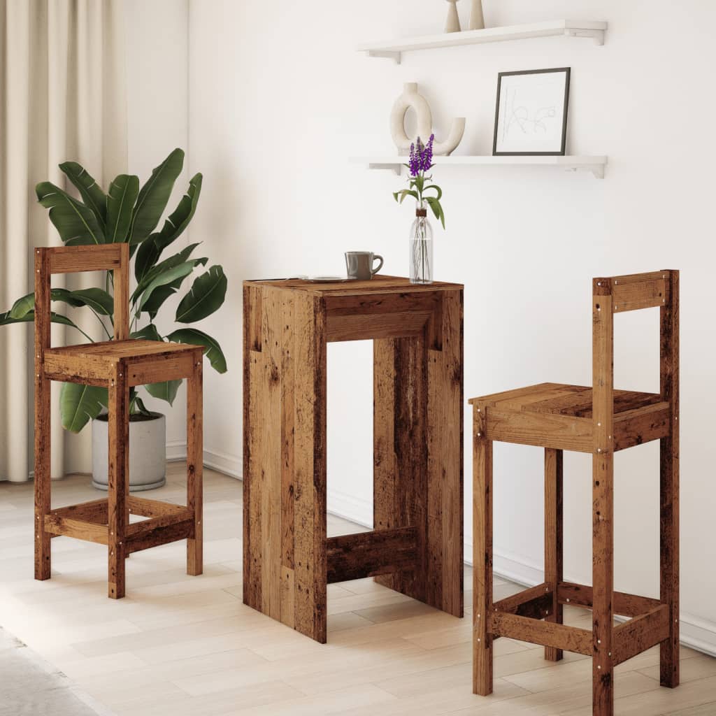 Bar Table Old Wood 51x50x103,5 cm Engineered Wood