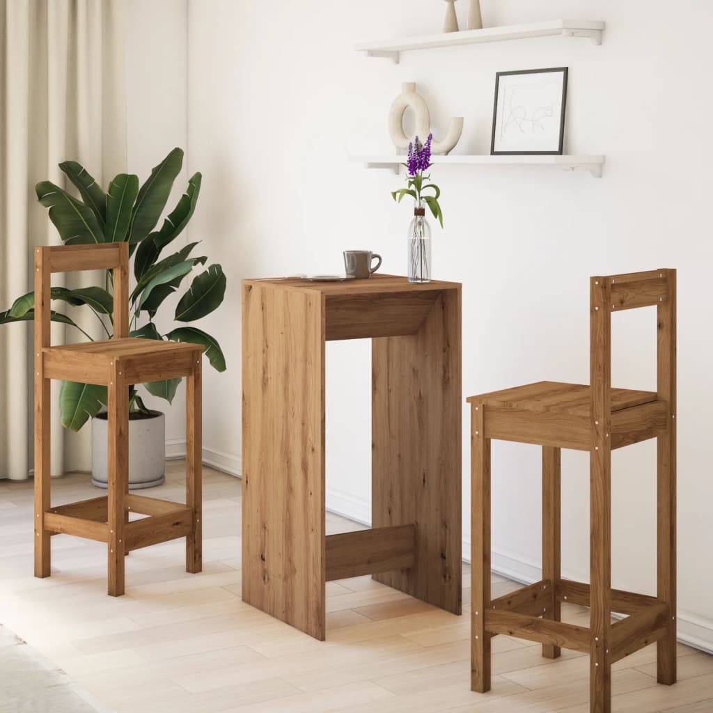 Bar Table Artisan Oak 51x50x103,5 cm Engineered Wood