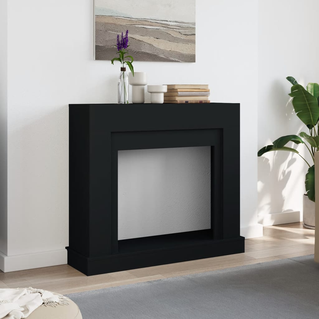 Fireplace Surround Black 100x30x87,5 cm Engineered Wood