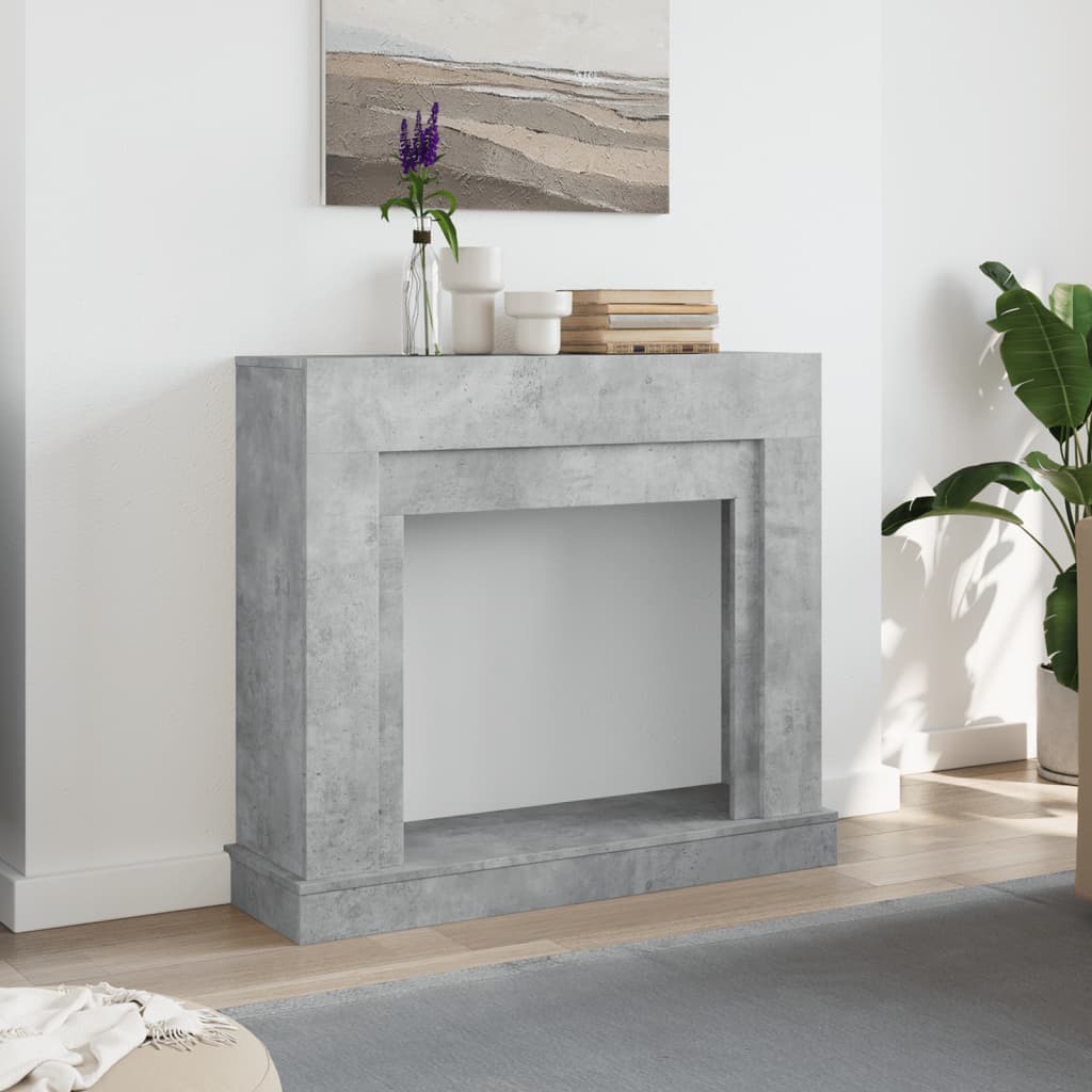 Fireplace Surround Concrete Grey 100x30x87,5 cm Engineered Wood