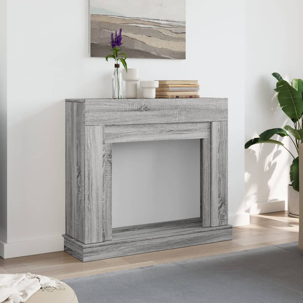 Fireplace Surround Grey Sonoma 100x30x87,5 cm Engineered Wood