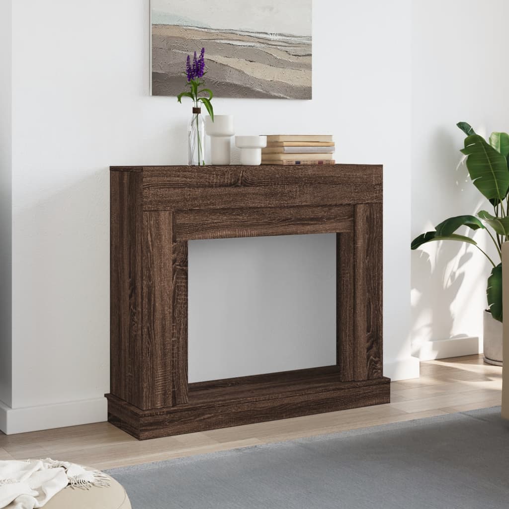 Fireplace Surround Brown Oak 100x30x87,5 cm Engineered Wood