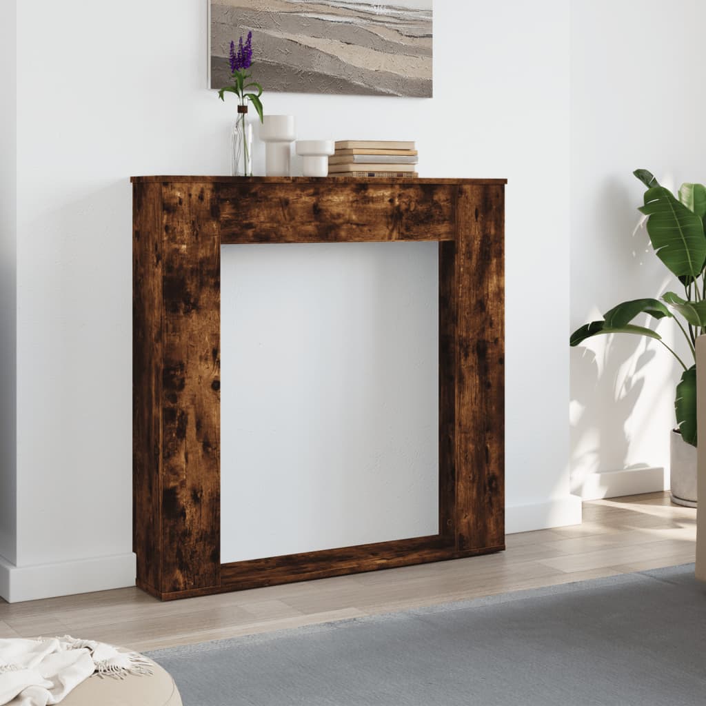 Fireplace Surround Smoked Oak 100x20x100 cm Engineered Wood