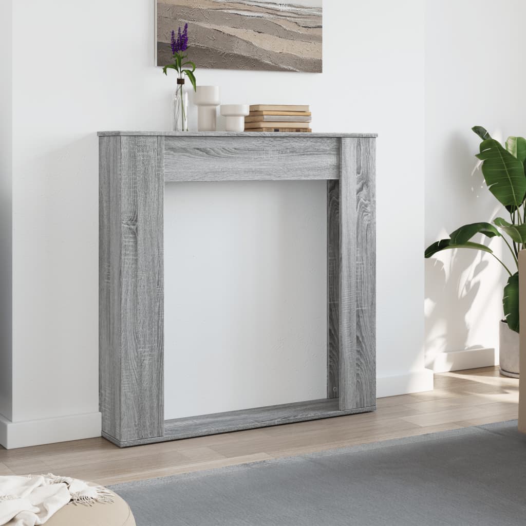 Fireplace Surround Grey Sonoma 100x20x100 cm Engineered Wood
