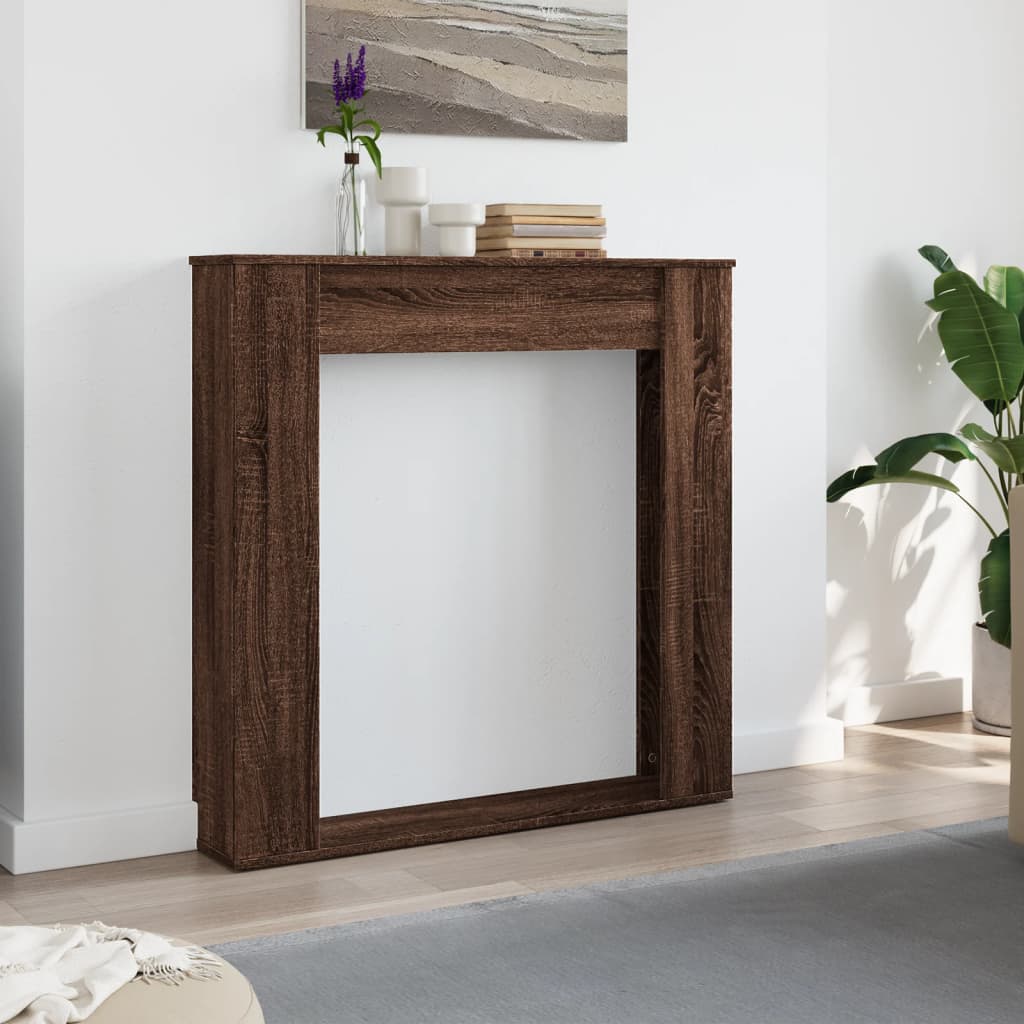 Fireplace Surround Brown Oak 100x20x100 cm Engineered Wood