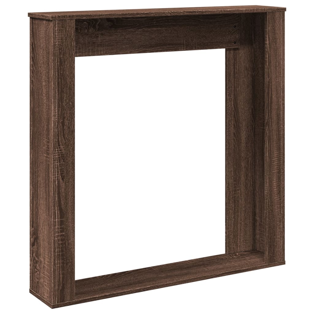 Fireplace Surround Brown Oak 100x20x100 cm Engineered Wood