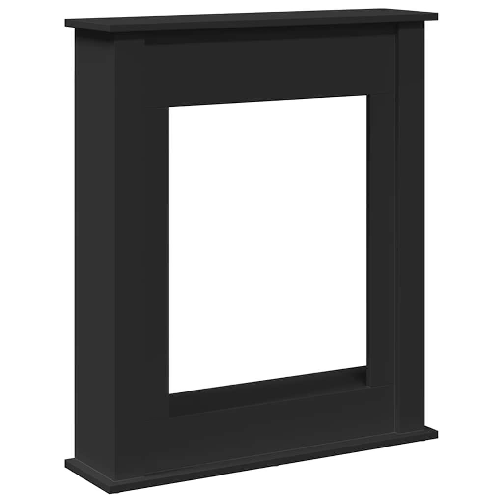 Fireplace Surround Black 75x20x87,5 cm Engineered Wood