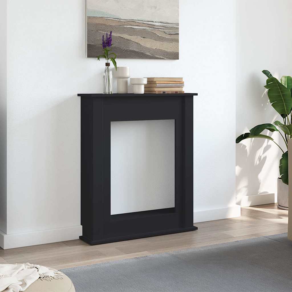 Fireplace Surround Black 75x20x87,5 cm Engineered Wood