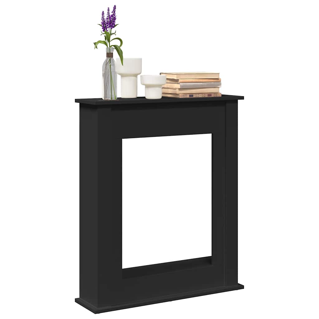 Fireplace Surround Black 75x20x87,5 cm Engineered Wood