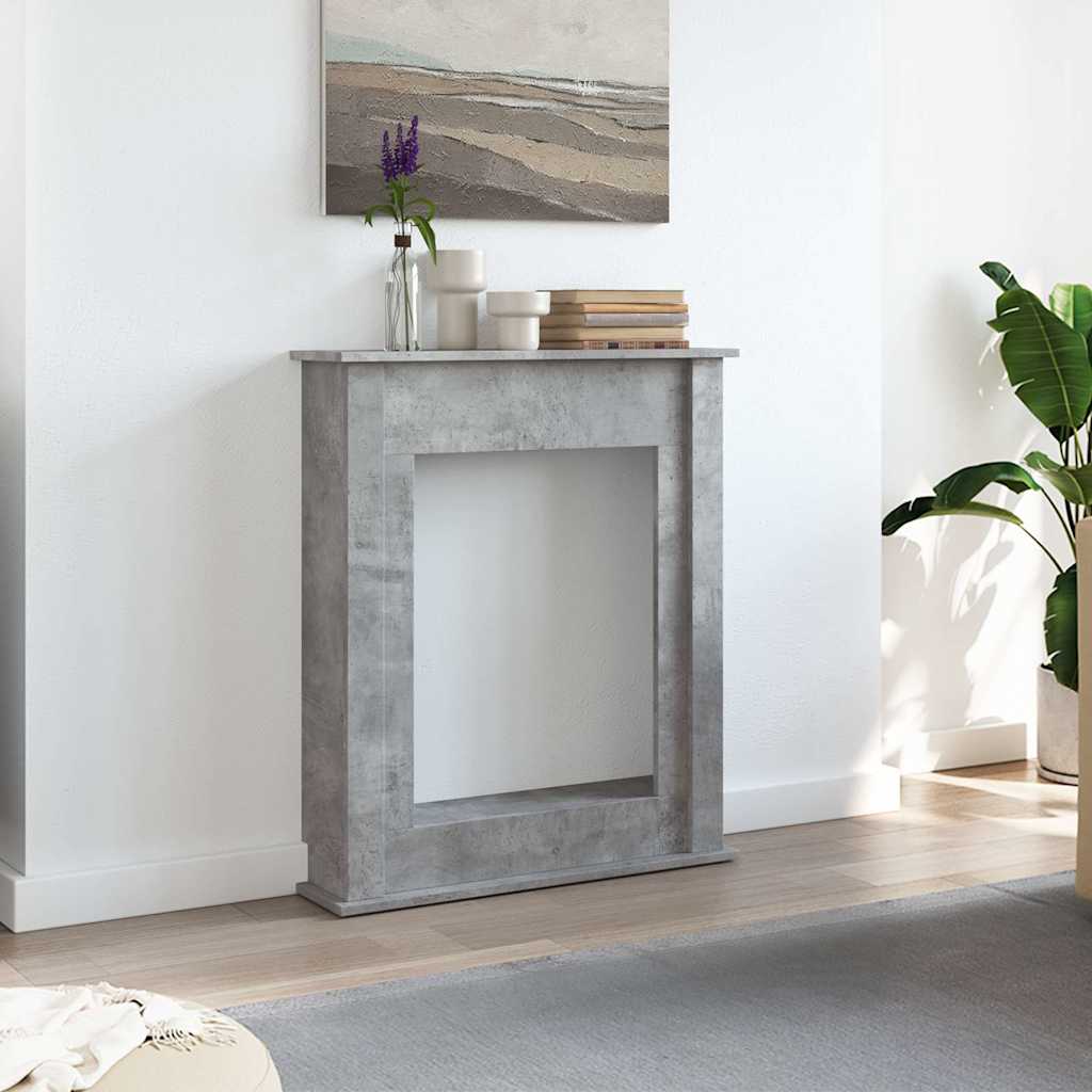 Fireplace Surround Concrete Grey 75x20x87,5 cm Engineered Wood