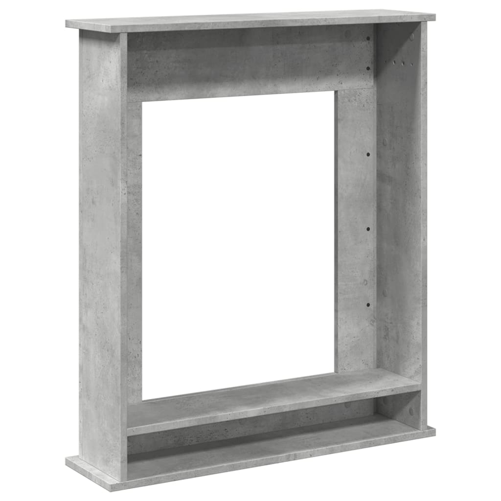 Fireplace Surround Concrete Grey 75x20x87,5 cm Engineered Wood