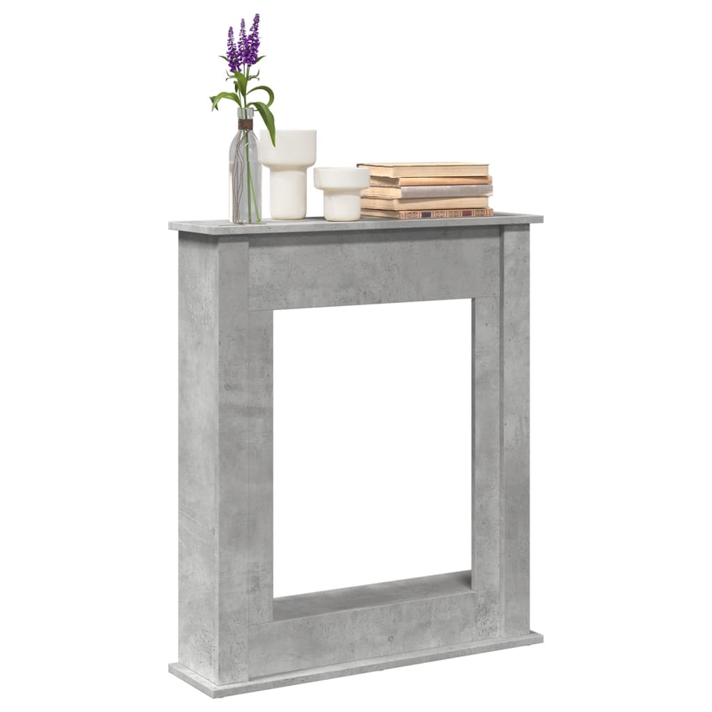 Fireplace Surround Concrete Grey 75x20x87,5 cm Engineered Wood