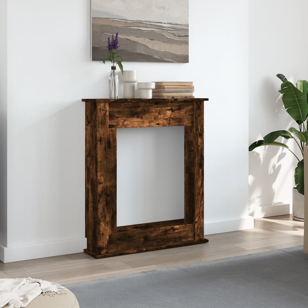 Fireplace Surround Smoked Oak 75x20x87,5 cm Engineered Wood