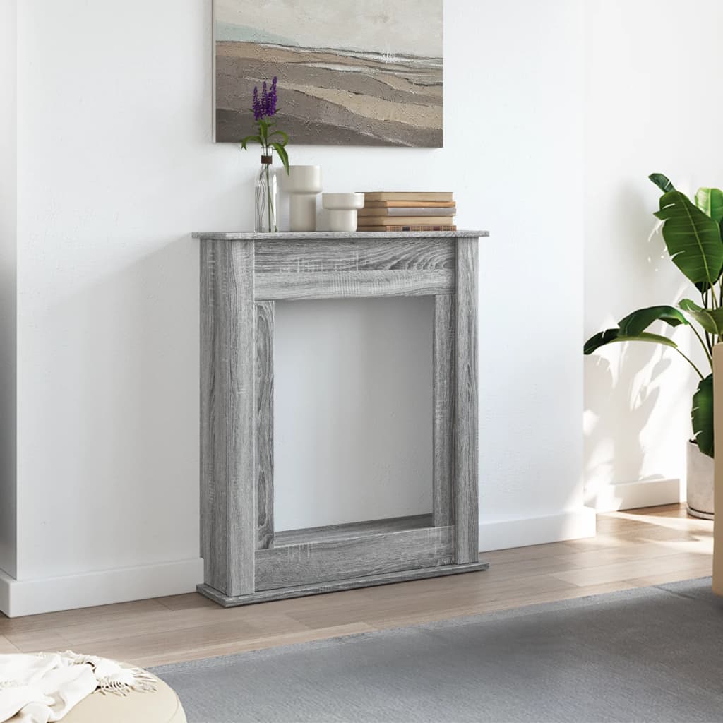 Fireplace Surround Grey Sonoma 75x20x87,5 cm Engineered Wood