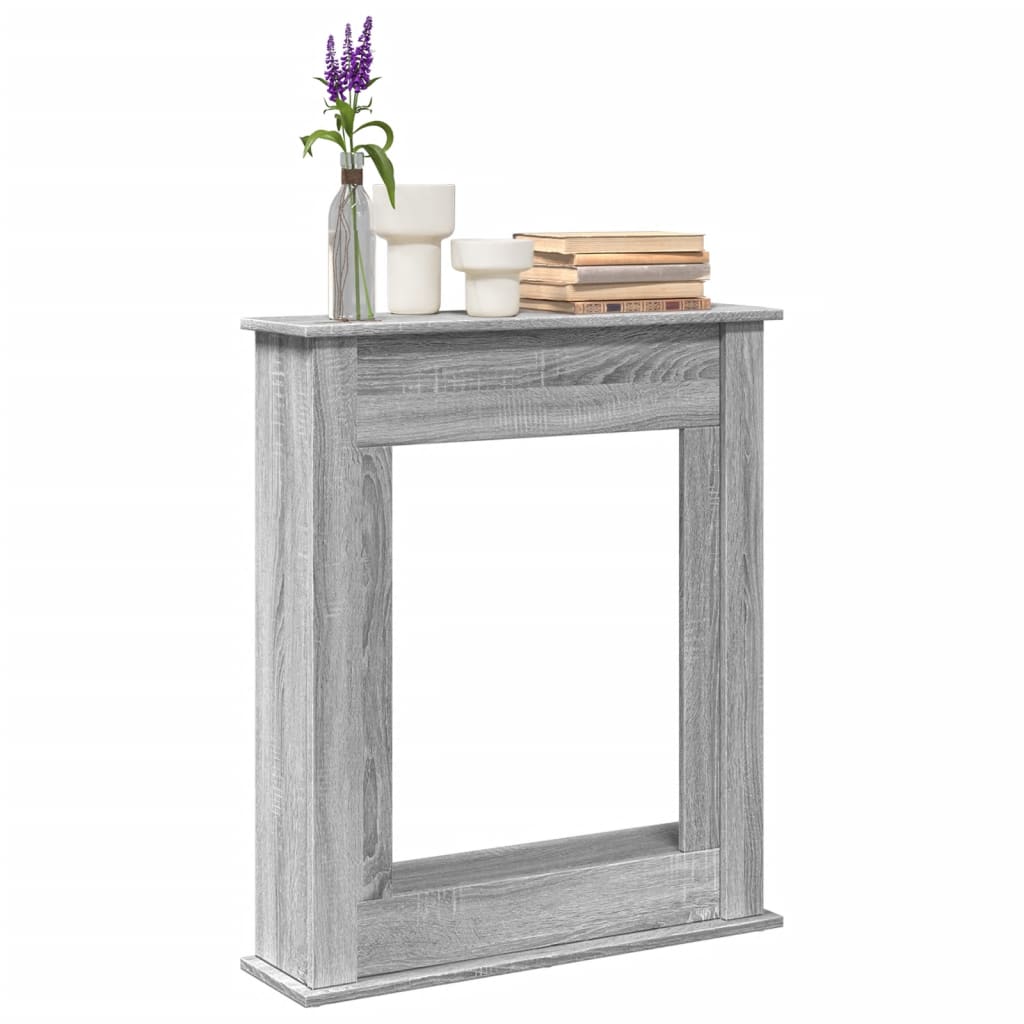 Fireplace Surround Grey Sonoma 75x20x87,5 cm Engineered Wood