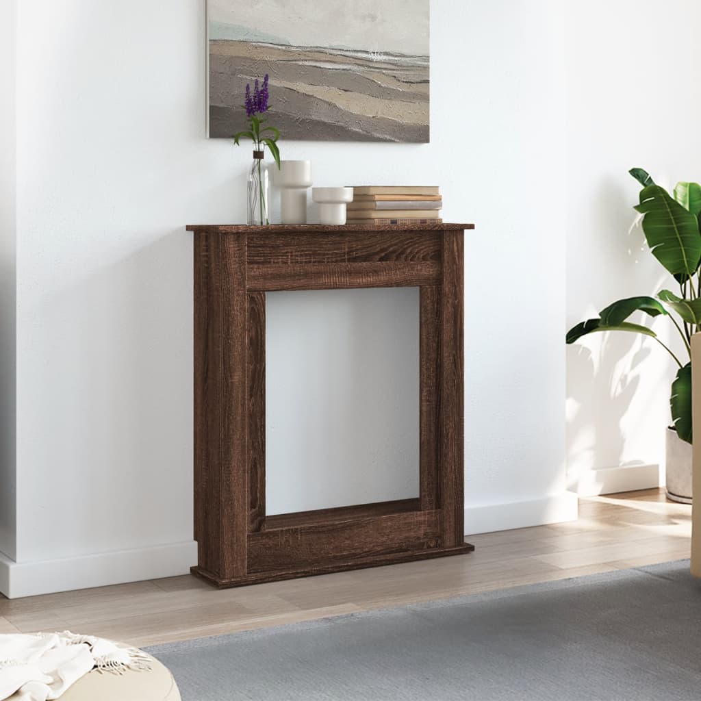 Fireplace Surround Brown Oak 75x20x87,5 cm Engineered Wood