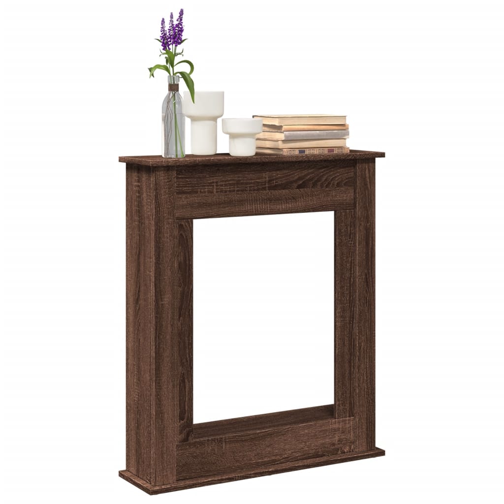 Fireplace Surround Brown Oak 75x20x87,5 cm Engineered Wood