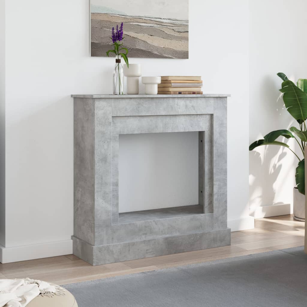 Fireplace Surround Concrete Grey 90x30x90 cm Engineered Wood