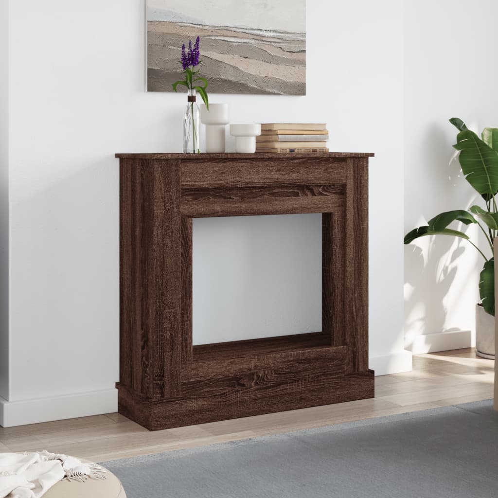 Fireplace Surround Brown Oak 90x30x90 cm Engineered Wood