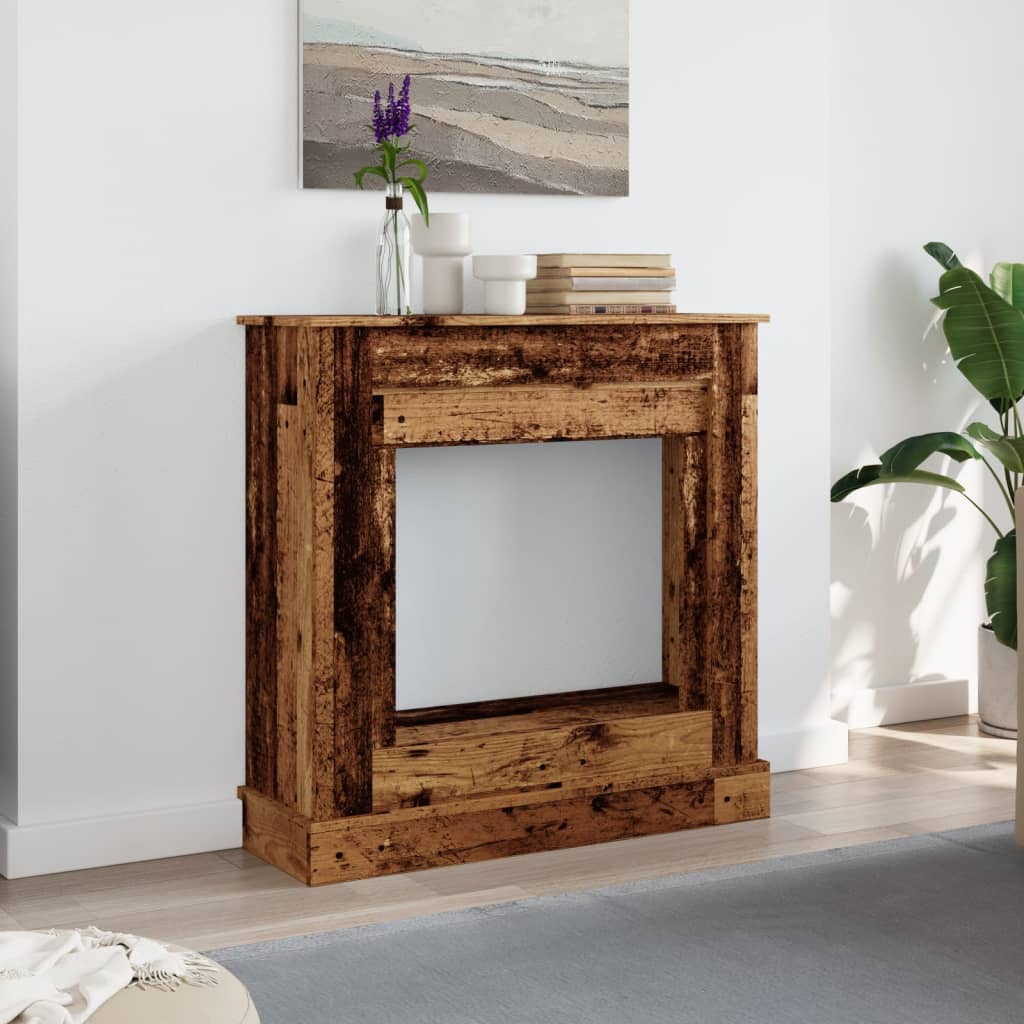 Fireplace Surround Old Wood 90x30x90 cm Engineered Wood