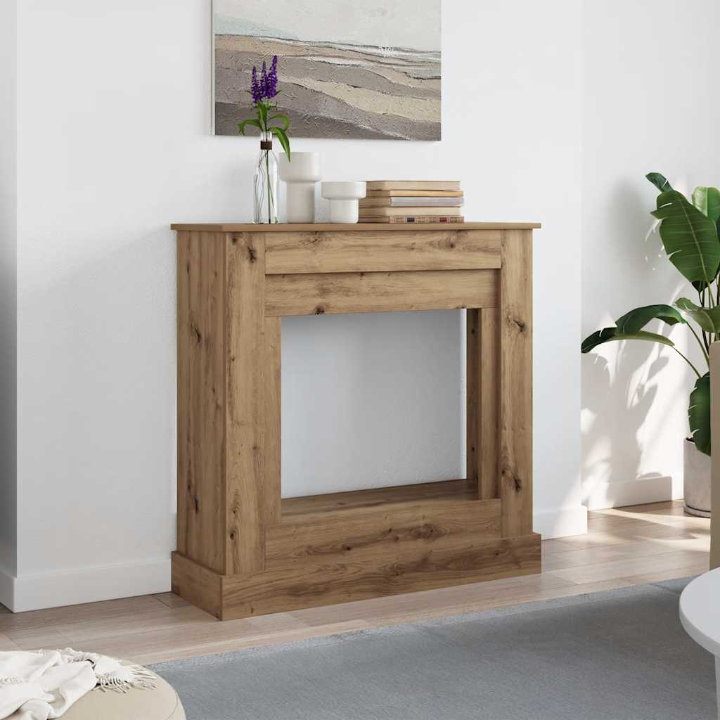 Fireplace Surround Artisan Oak 90x30x90 cm Engineered Wood