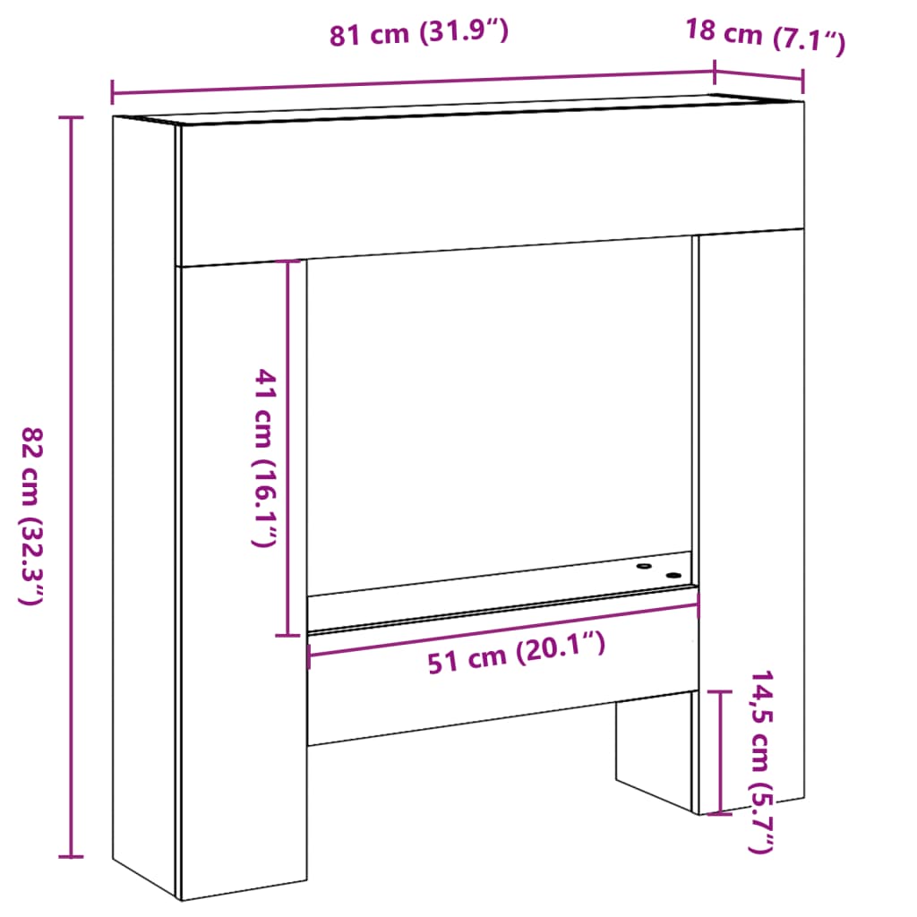 Fireplace Surround White 81x18x82 cm Engineered Wood
