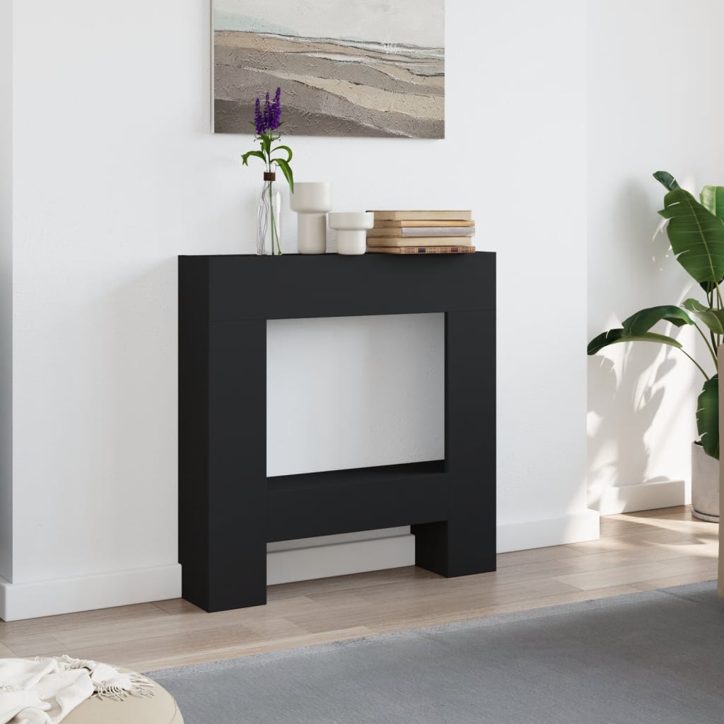 Fireplace Surround Black 81x18x82 cm Engineered Wood