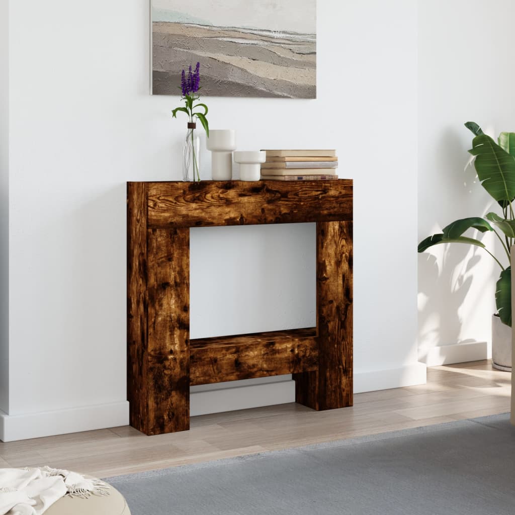 Fireplace Surround Smoked Oak 81x18x82 cm Engineered Wood
