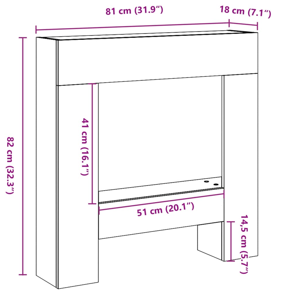 Fireplace Surround Smoked Oak 81x18x82 cm Engineered Wood