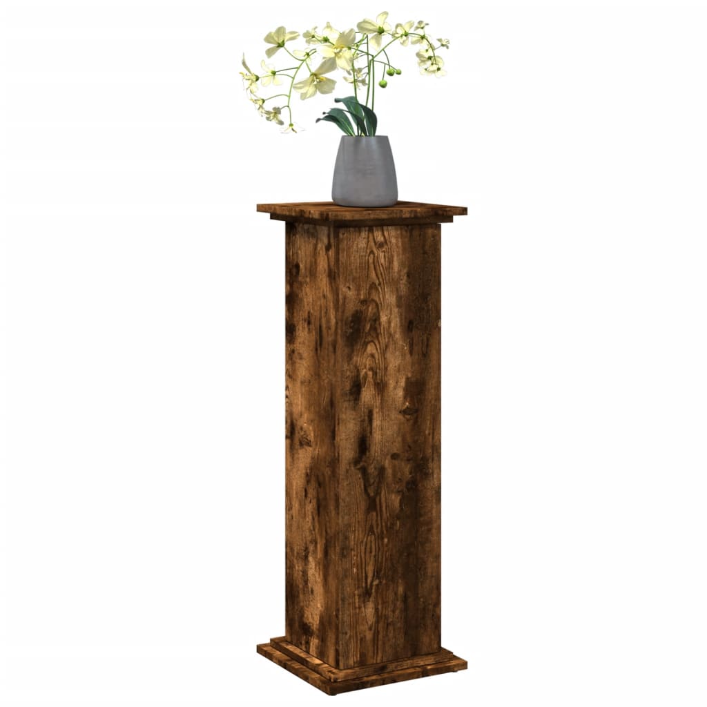 vidaXL Display Stand with Storage Smoked Oak 31x30x90 cm Engineered Wood