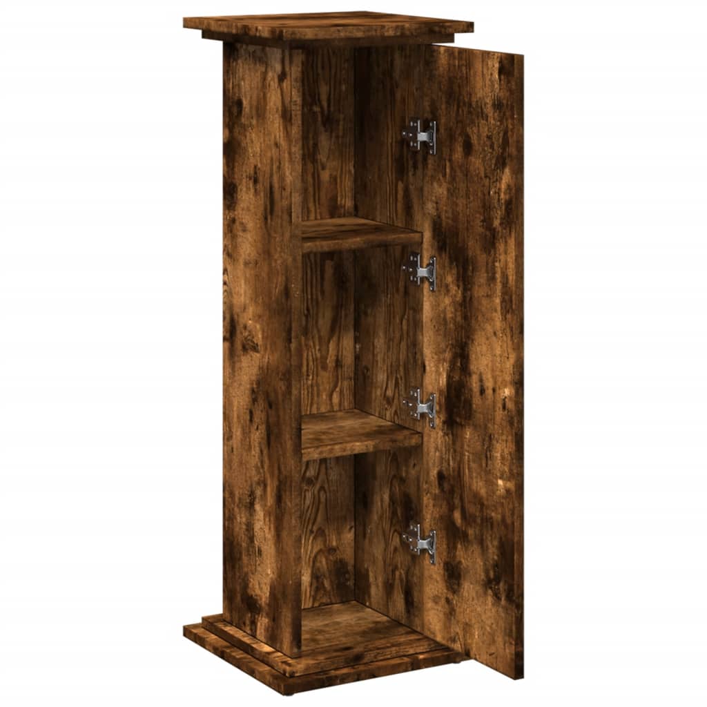 vidaXL Display Stand with Storage Smoked Oak 31x30x90 cm Engineered Wood