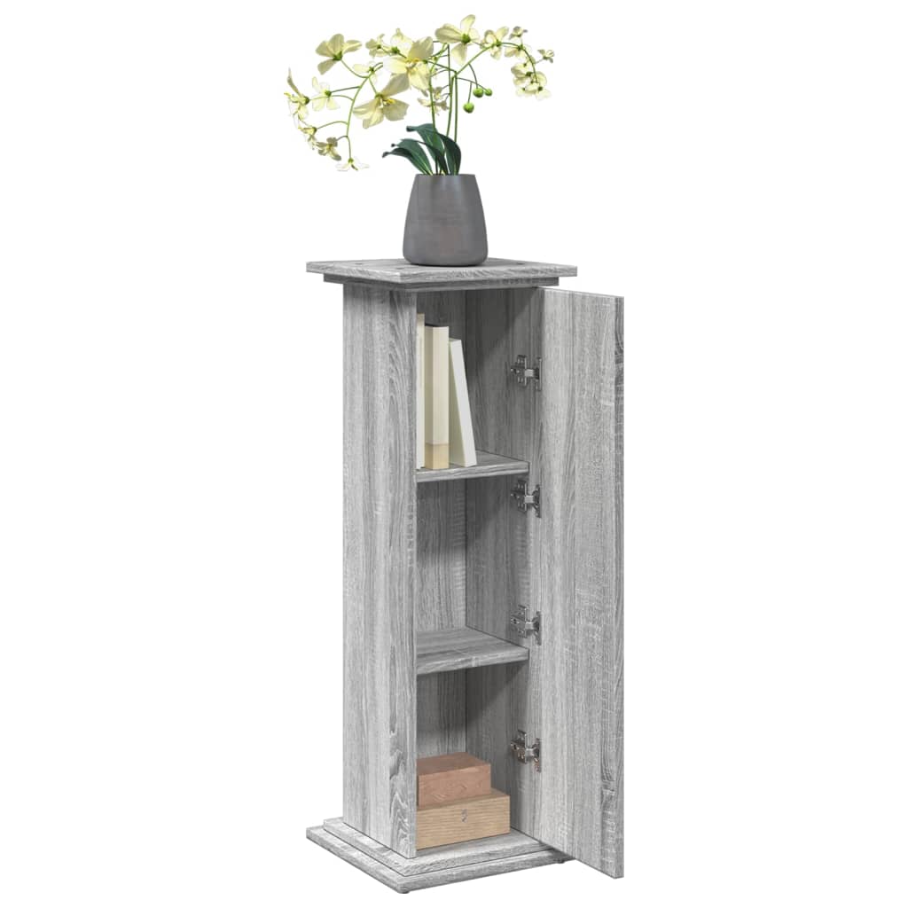 Display St& with Storage Grey Sonoma 31x30x90 cm