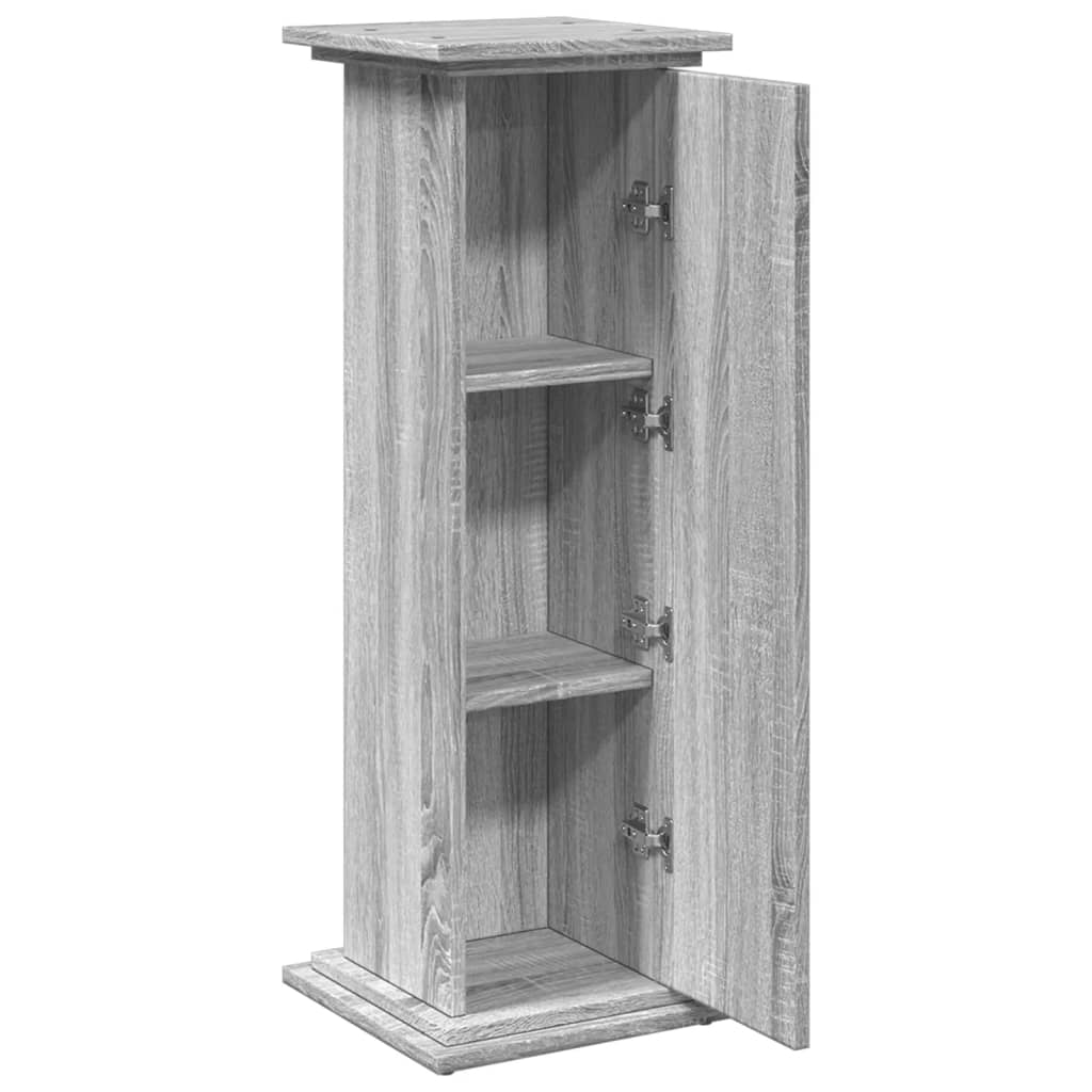 Display St& with Storage Grey Sonoma 31x30x90 cm