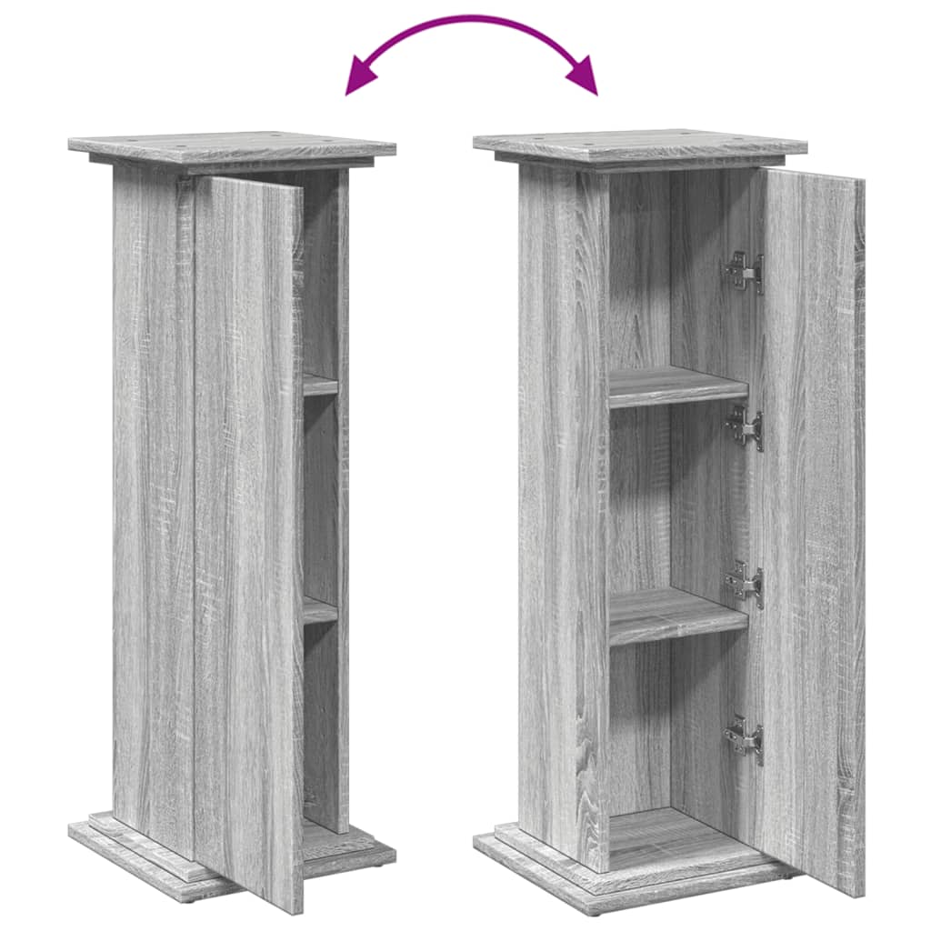 Display St& with Storage Grey Sonoma 31x30x90 cm