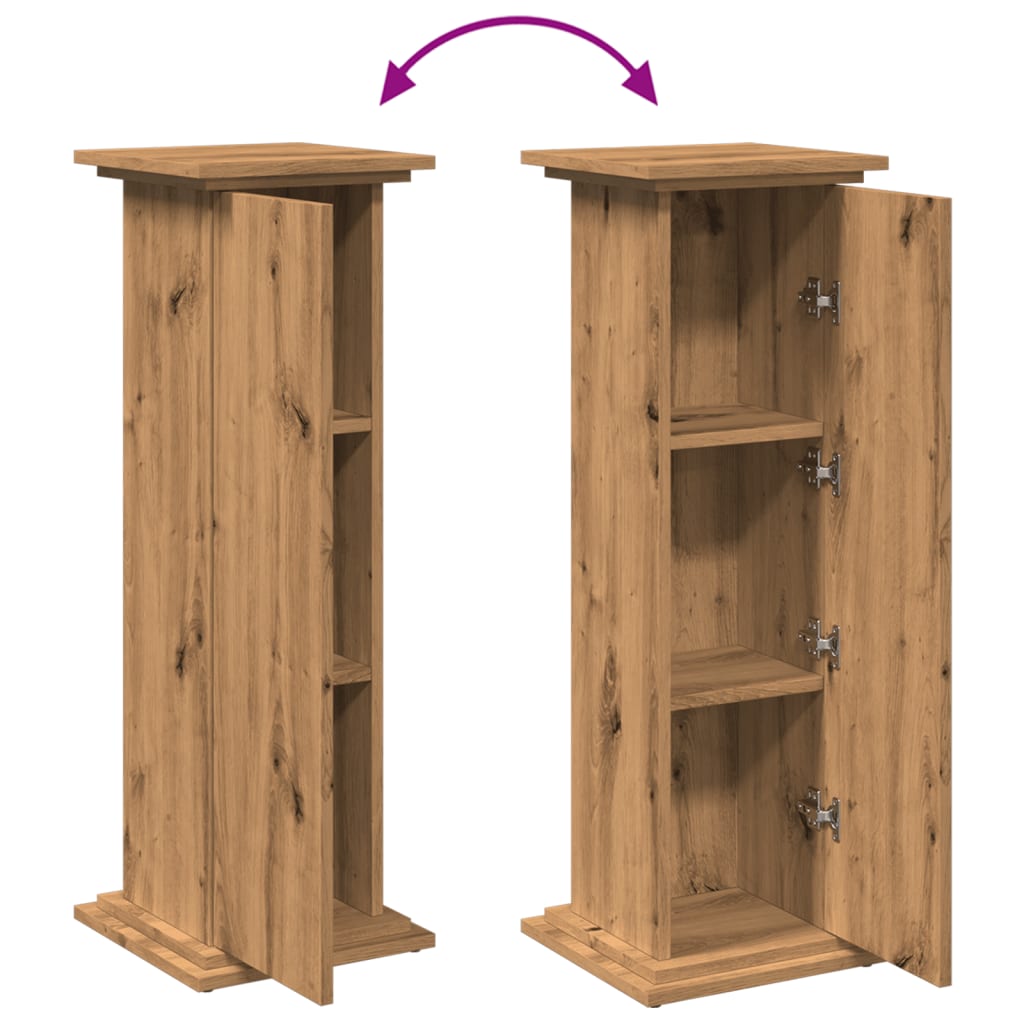 vidaXL Display Stand with Storage Artisan Oak 31x30x90 cm Engineered Wood
