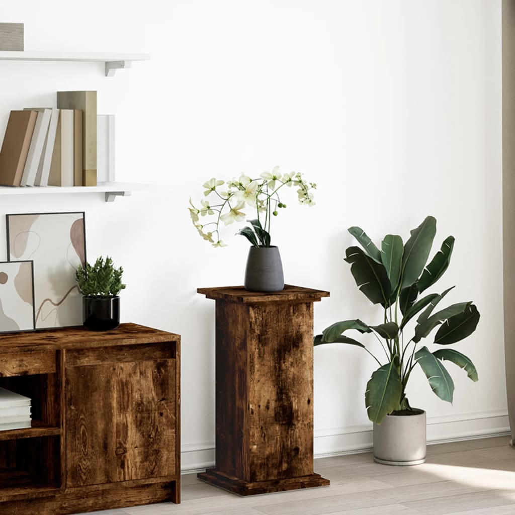 Display Stand with Storage Smoked Oak 31x30x60 cm Engineered Wood