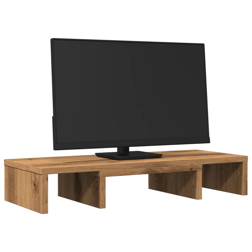 vidaXL Monitor Stand Adjustable Artisian Oak 60x24x10.5 cm Engineered Wood