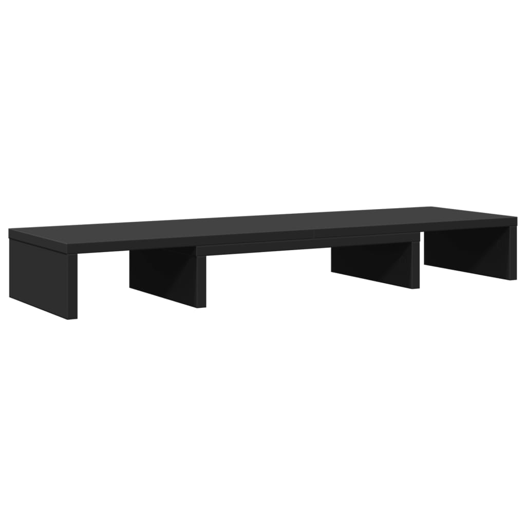 vidaXL Monitor Stand Riser Adjustable Black 80x24x10.5 cm Engineered Wood