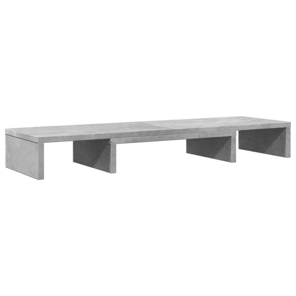 vidaXL Monitor Stand Riser Adjustable Concrete Grey 80x24x10.5 cm Engineered Wood