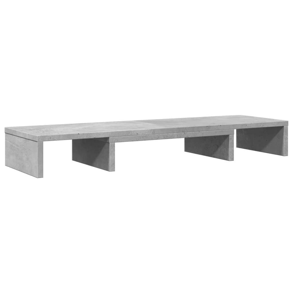 vidaXL Monitor Stand Riser Adjustable Concrete Grey 80x24x10.5 cm Engineered Wood