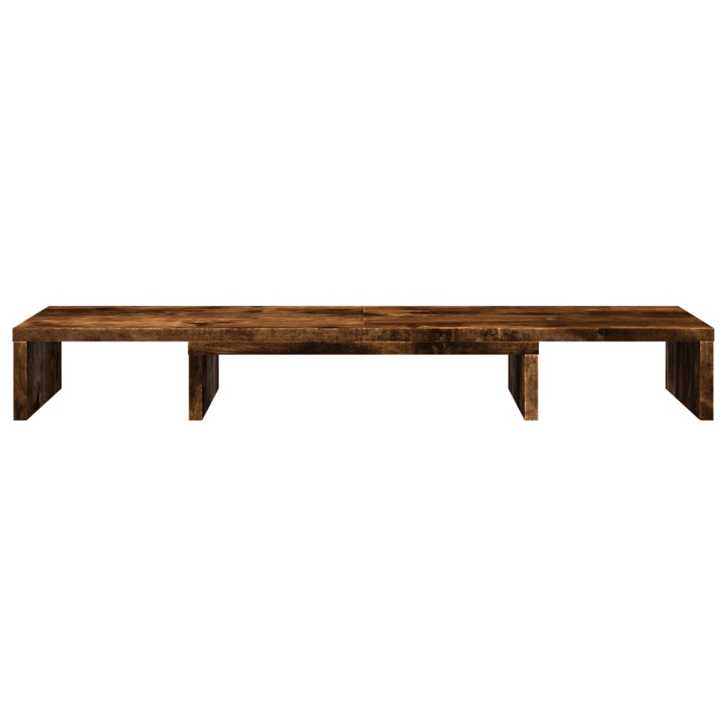 vidaXL Monitor Stand Riser Adjustable Smoked Oak 80x24x10.5 cm Engineered Wood