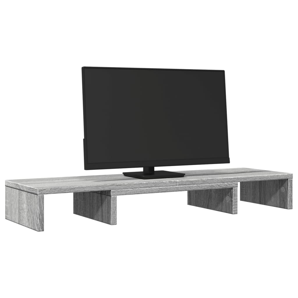 vidaXL Monitor Stand Riser Adjustable Grey Sonoma 80x24x10.5 cm Engineered Wood