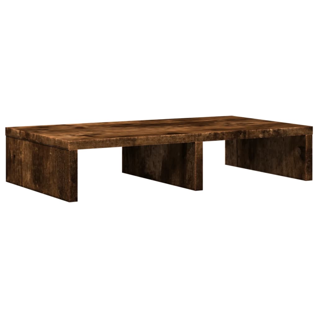 vidaXL Monitor Stand Smoked Oak 50x27x10 cm Engineered Wood