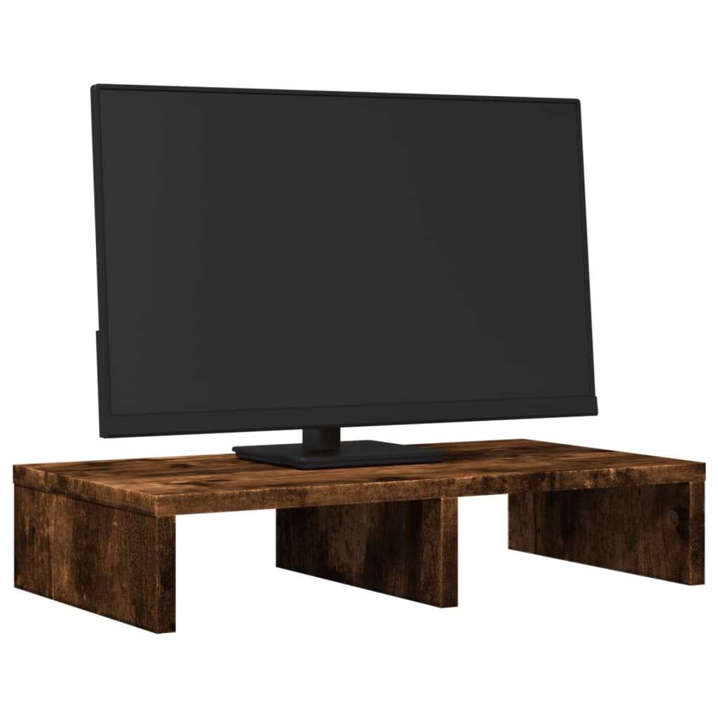 vidaXL Monitor Stand Smoked Oak 50x27x10 cm Engineered Wood