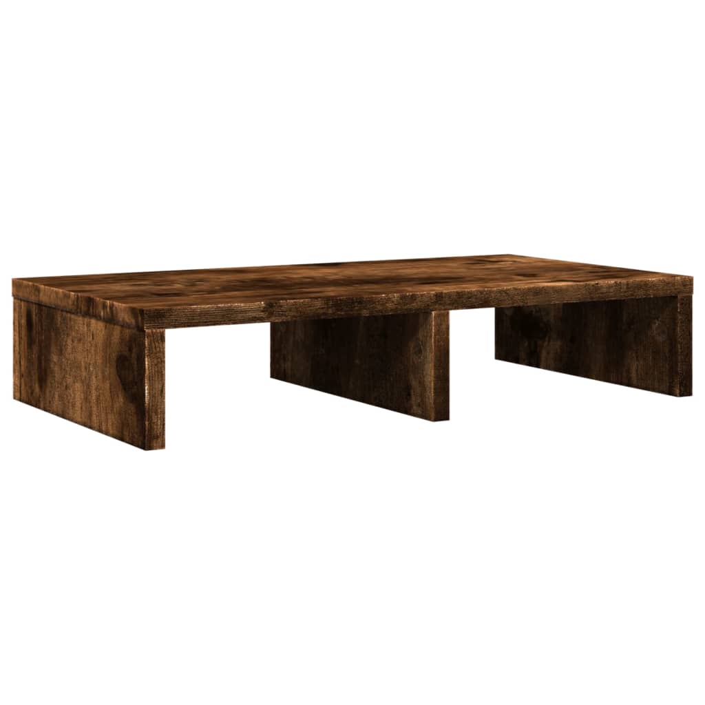 vidaXL Monitor Stand Smoked Oak 50x27x10 cm Engineered Wood